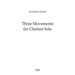Three Movements for Clarinet Solo